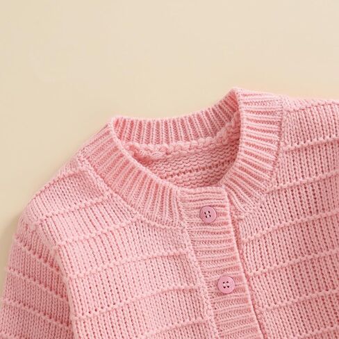 Toddler Girl Ruffle Sweater Cardigan Infant Baby Fall Clothes Winter Warm Long Sleeve Button Up Knitted Jacket Outwear in Saudi Arabia