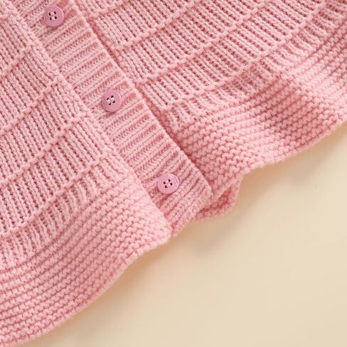 Toddler Girl Ruffle Sweater Cardigan Infant Baby Fall Clothes Winter Warm Long Sleeve Button Up Knitted Jacket Outwear in Saudi Arabia