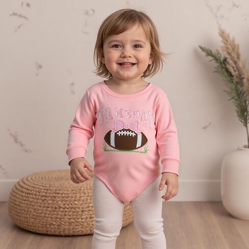 Baby Girl Football Outfit Infant Bubble Romper Sweatshirt Newborn Onesie Cute Long Sleeve Fall Clothes Clothes in Saudi Arabia