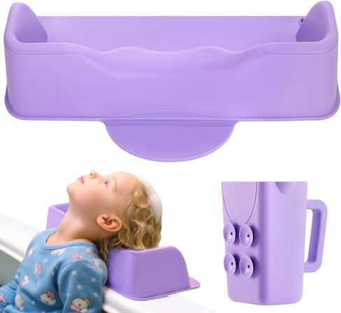Hair Washing Station for Kids, Portable Silicone Hair Washing Basin for Sink & Bathtub, Tear-Free Shampoo Bowl with Rinse Cup,Make Wash Day Much Easier in Kuwait