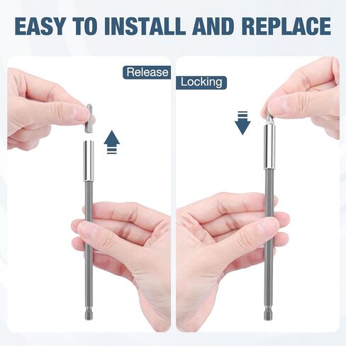 Drill Bit Holder 2.4/3/6’’, Drill Bit Extension 9 Pcs, Magnetic Bit Holder 1/4’’ Hex, Drill Extension Bit Holder CR-V Steel Quick Change for Screwdriver Bit Nut Drills Socket by XIOGZAXI in Kuwait