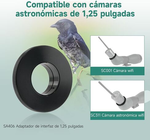 SVBONY SA406 Upgrade M42 Female to M42 Male Adapter, 1.25 Inches Spotting Scopes Adapter for SA401 Spotting Scope, 1.25" eyepieces and WiFi Eyepiece for Bird Watching and Photography in Saudi Arabia