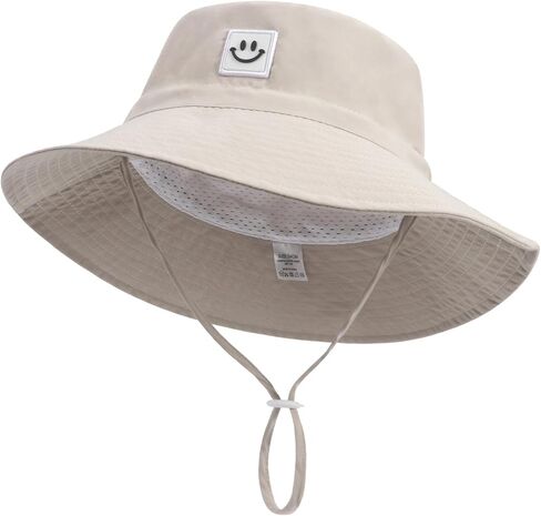 Baby Sun Hat Smile Face UPF 50+ Toddler Bucket Hat for Boys Girls 0-7 Years in Kuwait