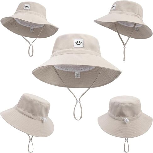 Baby Sun Hat Smile Face UPF 50+ Toddler Bucket Hat for Boys Girls 0-7 Years in Kuwait