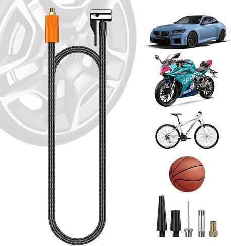 ضاغط الهواء المحمول في الإطارات المحمولة 19.68 بوصة أنبوب تمديد تضخيم الإطارات لـ 5614 PRO MAX ، تسديد سريع ، أنبوب غاز ملولب 8V1 （Orange） in Kuwait