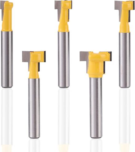 5pcs bit keyhole bit ، b بت أجهزة التوجيه s set 1/4 بوصة ساق مع قطر الشفرة 5/16 3/8 7/16 1/2 5/8 بوصة T Cutter Track Cutter لضرب الخشب. in Kuwait