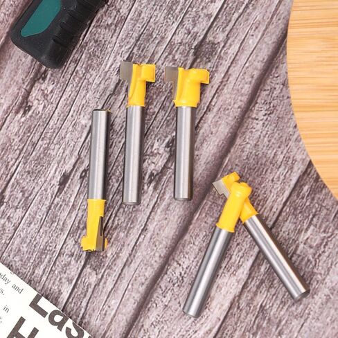 5pcs bit keyhole bit ، b بت أجهزة التوجيه s set 1/4 بوصة ساق مع قطر الشفرة 5/16 3/8 7/16 1/2 5/8 بوصة T Cutter Track Cutter لضرب الخشب. in Kuwait