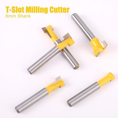 5pcs bit keyhole bit ، b بت أجهزة التوجيه s set 1/4 بوصة ساق مع قطر الشفرة 5/16 3/8 7/16 1/2 5/8 بوصة T Cutter Track Cutter لضرب الخشب. in Kuwait
