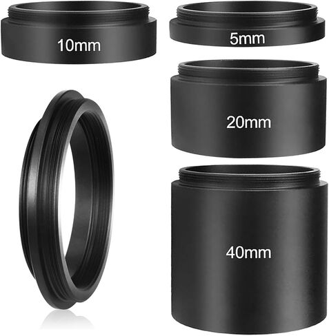 Astromania Astronomical T2-Extension Tube Kit for Cameras and eyepieces - Length 5mm 10mm 20mm 40mm - Bundle with - M48-M42 Telescope Adapter in Saudi Arabia