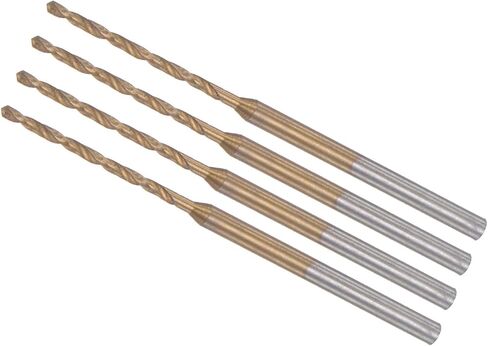CoCud Mini Drill Bit, 0.6mm Drill Diameter 2.35mm Shank Diameter, Titanium Coated Micro Engraving Drill Bit - (Applications: for Plastic and Woodwork), 4-Pieces in Kuwait