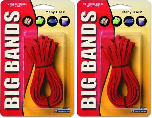Alliance Rubber Big Rubber Bands 12 Pack 7-Inch X 1/8-Inch Red 00700 in Saudi Arabia
