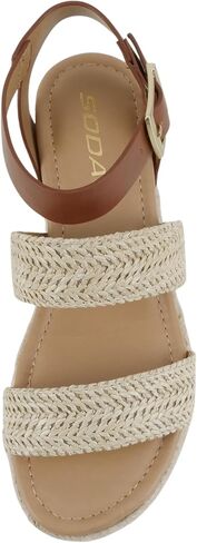 Soda Bryce Espadrille Wedge Sandal with Open Toe Buckle and Ankle Strap in Saudi Arabia