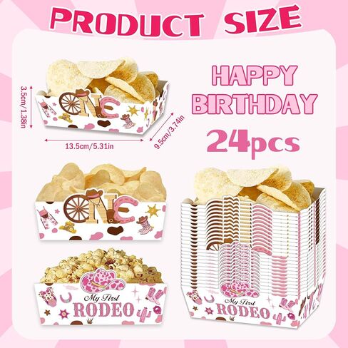 24 Count Cowgirl Themed Food Trays for Girls Western 1st Birthday Party Decorations My First Rodeo Food Trays Cowgirl Birthday Party Decor in Saudi Arabia