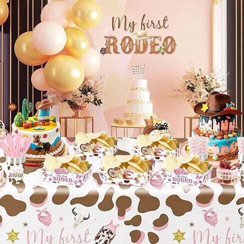 24 Count Cowgirl Themed Food Trays for Girls Western 1st Birthday Party Decorations My First Rodeo Food Trays Cowgirl Birthday Party Decor in Saudi Arabia