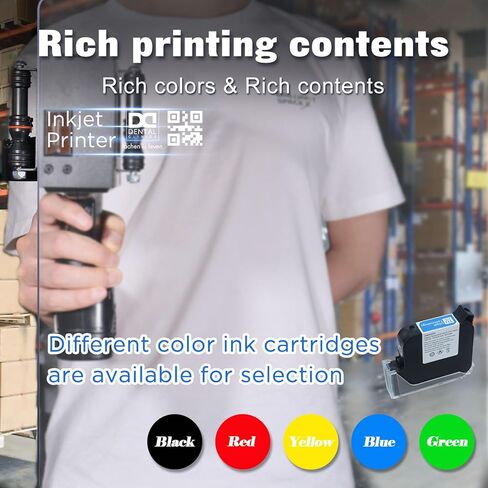 Portable Handheld Inkjet Printer with Black Quick-Drying Ink Cartridge for Text/Date/Logo/Batch Number/QR Code/Barcode, 4.3-inch Touch Screen, Print Height 0.08-1 Inch (ZM-C880) in Saudi Arabia
