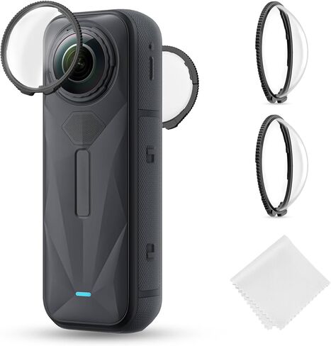 K&F Concept Premium Lens Hers Accable مع INSTA360 X5 ، غطاء واقي عدسة زجاجية بصري عالية الشفافية ، مجموعة استبدال قبعة مضادة للخلع متعددة من أجل Insta 360 X5 Accessories in Kuwait
