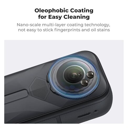 K&F Concept Premium Lens Hers Accable مع INSTA360 X5 ، غطاء واقي عدسة زجاجية بصري عالية الشفافية ، مجموعة استبدال قبعة مضادة للخلع متعددة من أجل Insta 360 X5 Accessories in Kuwait