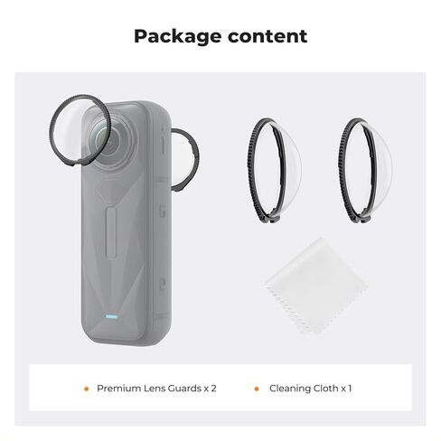 K&F Concept Premium Lens Hers Accable مع INSTA360 X5 ، غطاء واقي عدسة زجاجية بصري عالية الشفافية ، مجموعة استبدال قبعة مضادة للخلع متعددة من أجل Insta 360 X5 Accessories in Kuwait