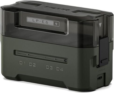 محطة شحن Tilta LP -E6 المحمولة - الأخضر | شحن 4 بطاريات ث/USB-C PD 45W شحن سريع | آمن لـ EOS R5 Mark II ، R6 Mark II ، R7 ، R6 ، R5 ، R ، 5D Mark IV ، 6D ، 7D Mark II ، 90D ، 80D ، 70D ، 60D ، 60DA in Saudi Arabia