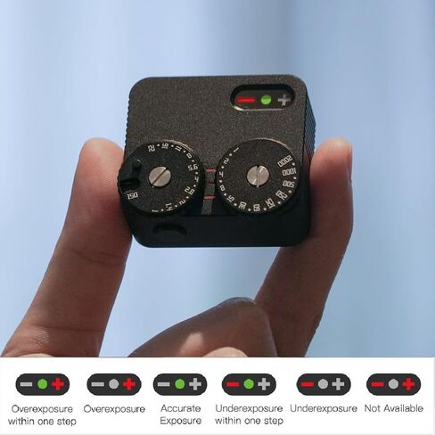 Light Meter for Cameras,Real-time Metering Tool,2 Dial to Adjust Aperture and Shutter Speed 23 Gears,w/Cold Shoe Mount,for Rangefinder (Silver) in Saudi Arabia