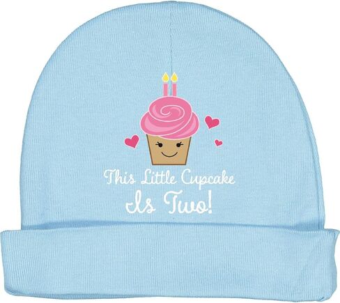 inktastic 2nd عيد ميلاد Cupcake Girls Cute Baby Beanie Hat in Kuwait