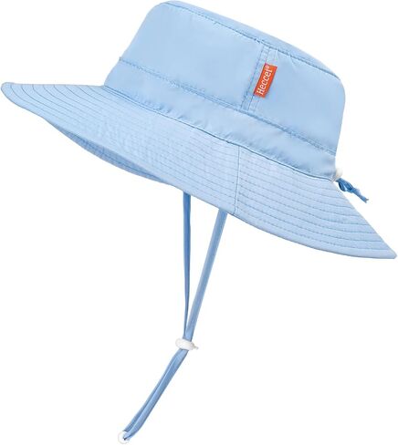 HECCEI Baby Sun Hat Adjustable Summer Beach Hat with Wide Brim UPF 50+ Sun Protection Bucket for Infant Boy Girl in Kuwait