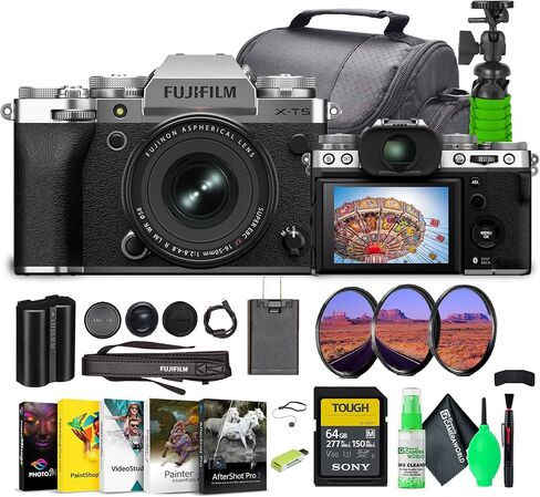 Fujifilm X-T5 Professional Compact Digital Mirrorless Camera مع حزمة XF 16-50 مم F/2.8-4.8 عدسة مع 64GB UHS-II SDXC CARD in Saudi Arabia
