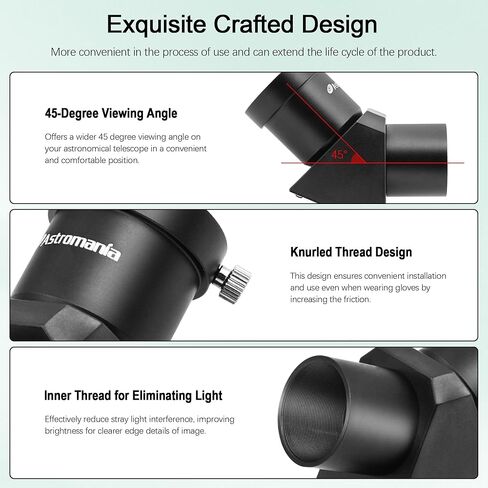 Astromania 1.25 Inch Dust Caps Set - Bundle with - 1.25" 45-Degree Diagonal Prism Optical Prism in Saudi Arabia
