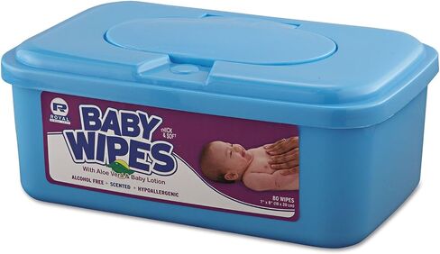 Royal RPBWU80 Baby Wipes Tub, White, 80/Tub, 12/Carton in Saudi Arabia