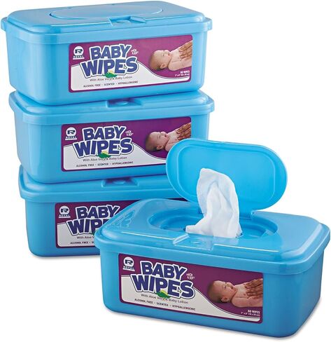 Royal RPBWU80 Baby Wipes Tub, White, 80/Tub, 12/Carton in Saudi Arabia