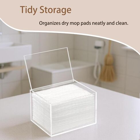 Mop Pad Holder Container, Floor Mopping Storage Acrylic Box for Fabric Softener Sheets, Black in Kuwait