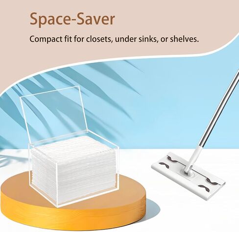 Mop Pad Holder Container, Floor Mopping Storage Acrylic Box for Fabric Softener Sheets, Black in Kuwait