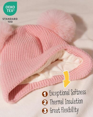 Furtalk Baby Toddler Winter Hat Pom Pom Beanie Girls Boy in Saudi Arabia