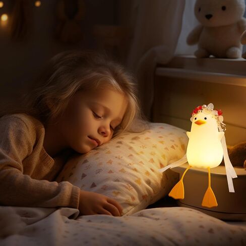 Duck Night Light, Squishy Duck Lamp, Cute Bedside Ducks Funny Nightlight with Dimmer & Timer & Rechargeable for Room Decor, Duck Gifts for Girls, Boys, Women, Little Ones-Cowboy Duck in Kuwait