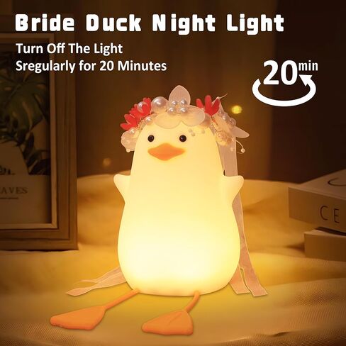 Duck Night Light, Squishy Duck Lamp, Cute Bedside Ducks Funny Nightlight with Dimmer & Timer & Rechargeable for Room Decor, Duck Gifts for Girls, Boys, Women, Little Ones-Cowboy Duck in Kuwait