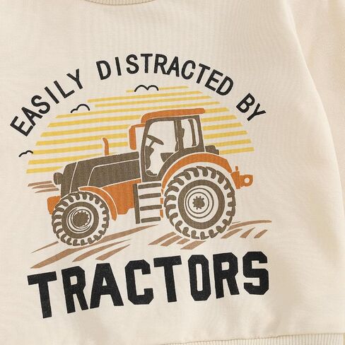 Toddler Baby Boy Clothes Fall Winter Outfit Long Sleeve Sweatshirt Truck/Sub Print Pullover Solid Pant Set in Saudi Arabia