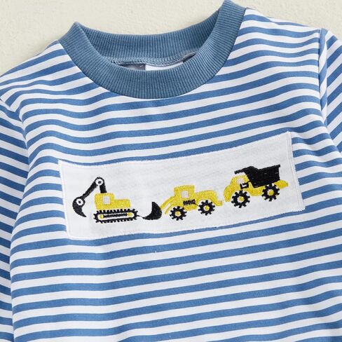 Toddler Baby Boy Clothes Fall Winter Outfit Long Sleeve Sweatshirt Truck/Sub Print Pullover Solid Pant Set in Saudi Arabia