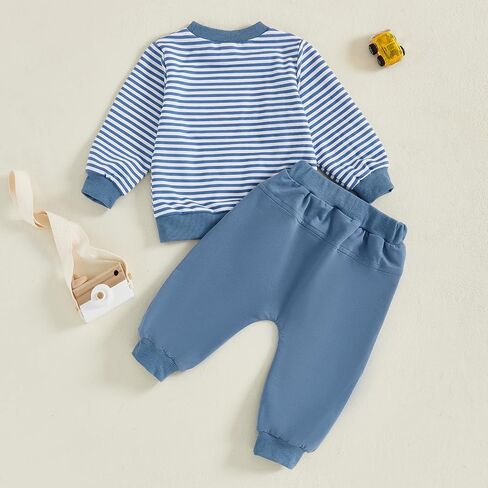 Toddler Baby Boy Clothes Fall Winter Outfit Long Sleeve Sweatshirt Truck/Sub Print Pullover Solid Pant Set in Saudi Arabia