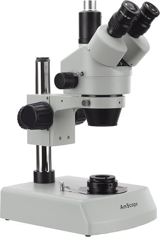 AmScope 7X-45X Gem Stereo Microscope with Dual Halogen Lights and Darkfield Condenser + 10MP USB3 Camera in Saudi Arabia