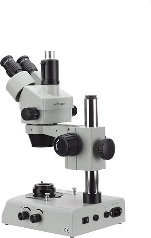 AmScope 7X-45X Gem Stereo Microscope with Dual Halogen Lights and Darkfield Condenser + 10MP USB3 Camera in Saudi Arabia