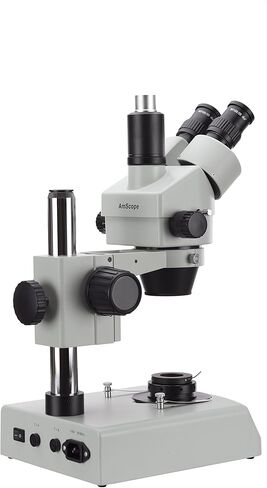 AmScope 7X-45X Gem Stereo Microscope with Dual Halogen Lights and Darkfield Condenser + 10MP USB3 Camera in Saudi Arabia