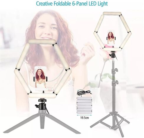 Foldable Splicing 6-Panel LED RGB Video Light 3000K-6500K Dimmable Photography Fill Light Set with Cold Shoe Mount in Saudi Arabia