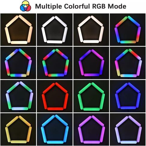 Foldable Splicing 6-Panel LED RGB Video Light 3000K-6500K Dimmable Photography Fill Light Set with Cold Shoe Mount in Saudi Arabia