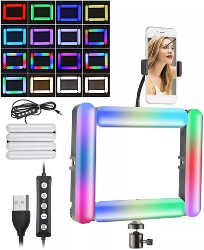 الربط القابل للطي 4 لوحات LED RGB Light 3000K-6500K مصباح تعبئة مجموعة مع ثقب المسمار 1/4inch لدفق مباشر in Saudi Arabia