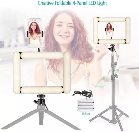 الربط القابل للطي 4 لوحات LED RGB Light 3000K-6500K مصباح تعبئة مجموعة مع ثقب المسمار 1/4inch لدفق مباشر in Saudi Arabia