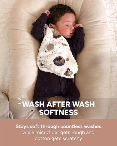 Nightingale Baby Washcloths, Rayon from Bamboo Baby Clothes Organic Wash Cloths with Cotton, Newborn Bath Essentials, Burping Cloths for Babies, Face Towels Reusable 12"x12" (Feather) 6 Pack in Kuwait