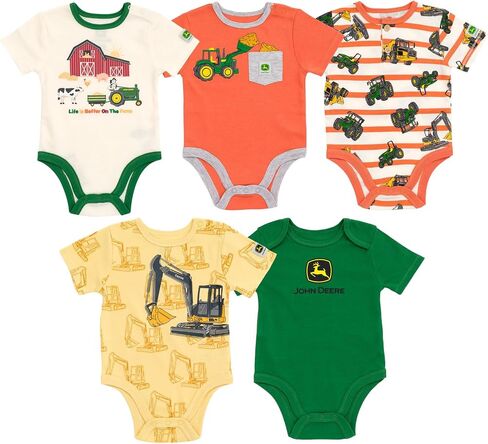 John Deere Farm Animals Truct Truck Baby 5 Pack Budyvitist Studuits Newborn لأحجام الرضع (حديثي الولادة - 24 شهرًا) in Saudi Arabia