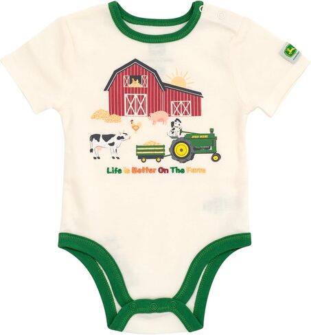 John Deere Farm Animals Truct Truck Baby 5 Pack Budyvitist Studuits Newborn لأحجام الرضع (حديثي الولادة - 24 شهرًا) in Saudi Arabia