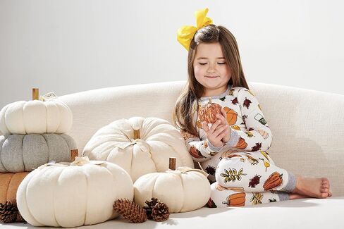 Mud Pie Kids Children's Unisex Pumpkin Spice Pajama Set, Multi in Saudi Arabia