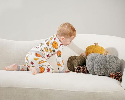 Mud Pie Kids Children's Unisex Pumpkin Spice Pajama Set, Multi in Saudi Arabia